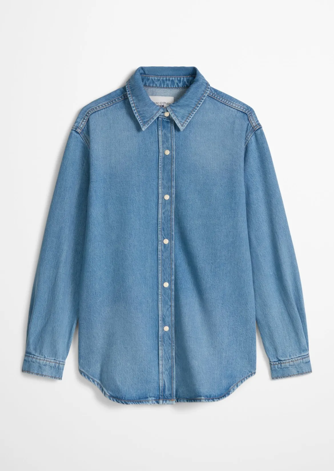 Jeansbluse oversized aus Lyocell-Mix ohne Stretch