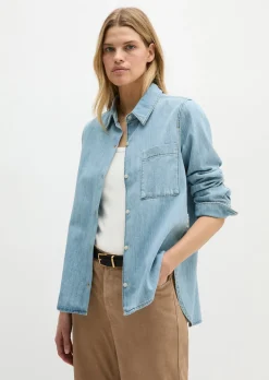 Jeansbluse regular A-Shape aus fließendem Organic Cotton