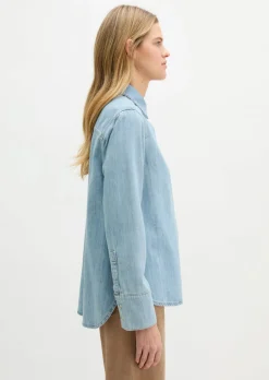 Jeansbluse regular A-Shape aus fließendem Organic Cotton