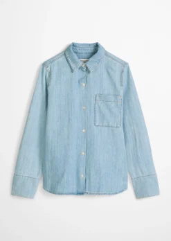 Jeansbluse regular A-Shape aus fließendem Organic Cotton