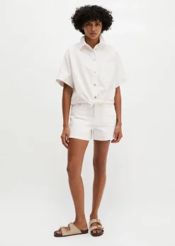 Jeansbluse regular aus Organic-Cotton-Lyocell-Mix