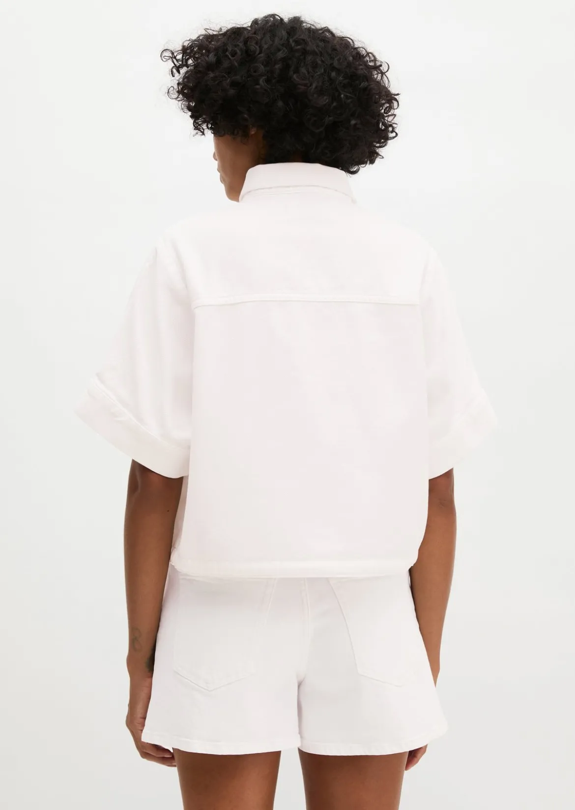 Jeansbluse regular aus Organic-Cotton-Lyocell-Mix