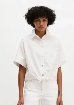 Jeansbluse regular aus Organic-Cotton-Lyocell-Mix