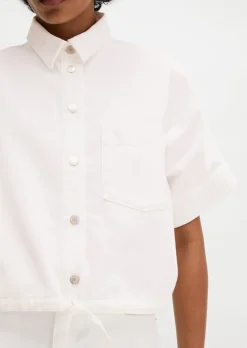 Jeansbluse regular aus Organic-Cotton-Lyocell-Mix