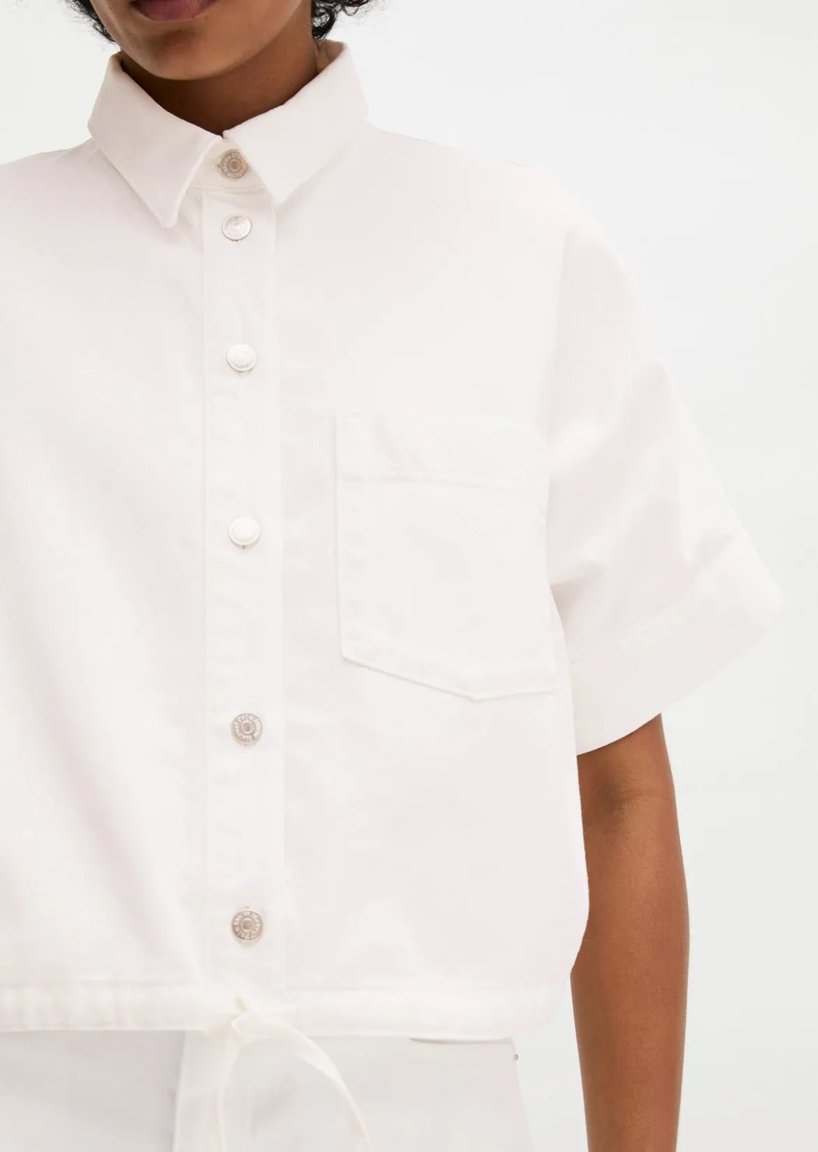 Jeansbluse regular aus Organic-Cotton-Lyocell-Mix