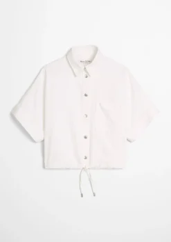 Jeansbluse regular aus Organic-Cotton-Lyocell-Mix