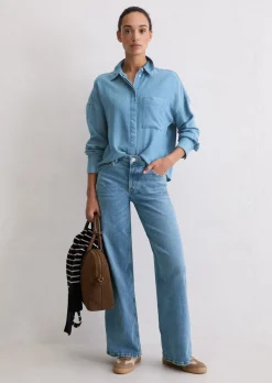 Jeansbluse regular aus TENCEL™ Lyocell