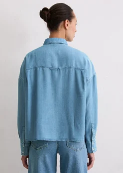 Jeansbluse regular aus TENCEL™ Lyocell