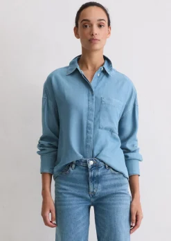 Jeansbluse regular aus TENCEL™ Lyocell