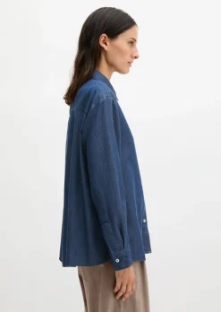 Jeansbluse regular aus TENCEL™ Lyocell-Baumwolle-Mix