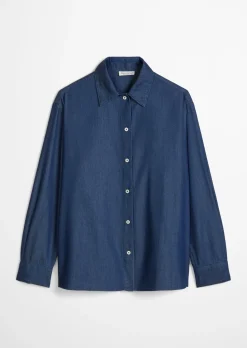 Jeansbluse regular aus TENCEL™ Lyocell-Baumwolle-Mix