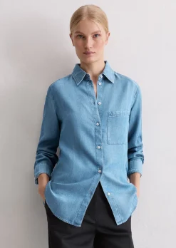 Jeansbluse regular aus TENCEL™ Lyocell