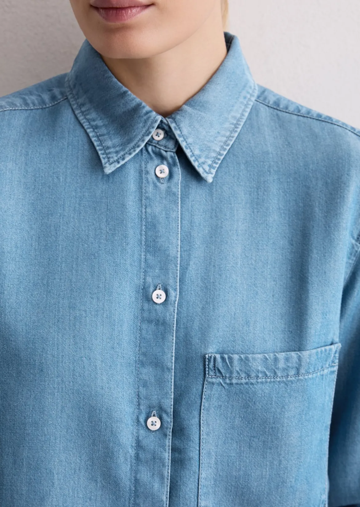 Jeansbluse regular aus TENCEL™ Lyocell