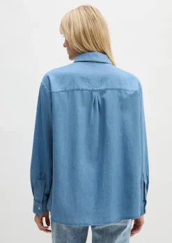 Jeansbluse regular aus TENCEL™ Lyocell-Baumwolle-Mix