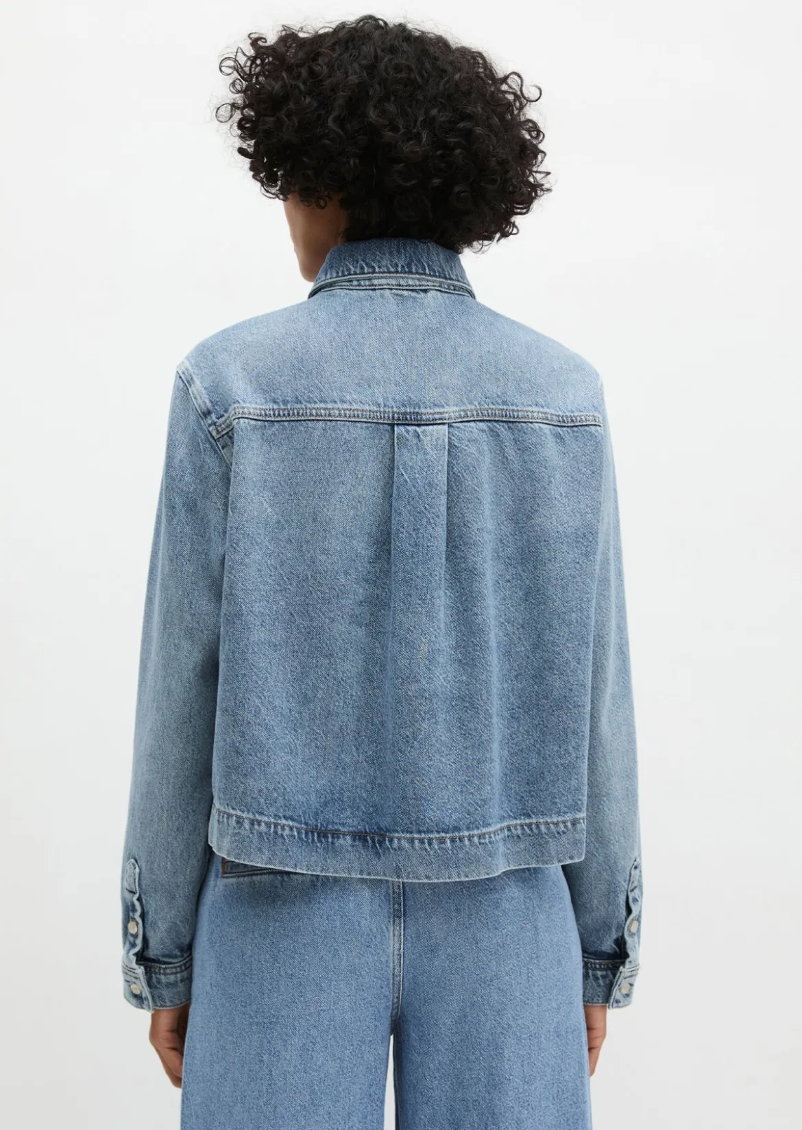 Jeansbluse relaxed aus Lyocell-Leinen-Baumwolle-Mix