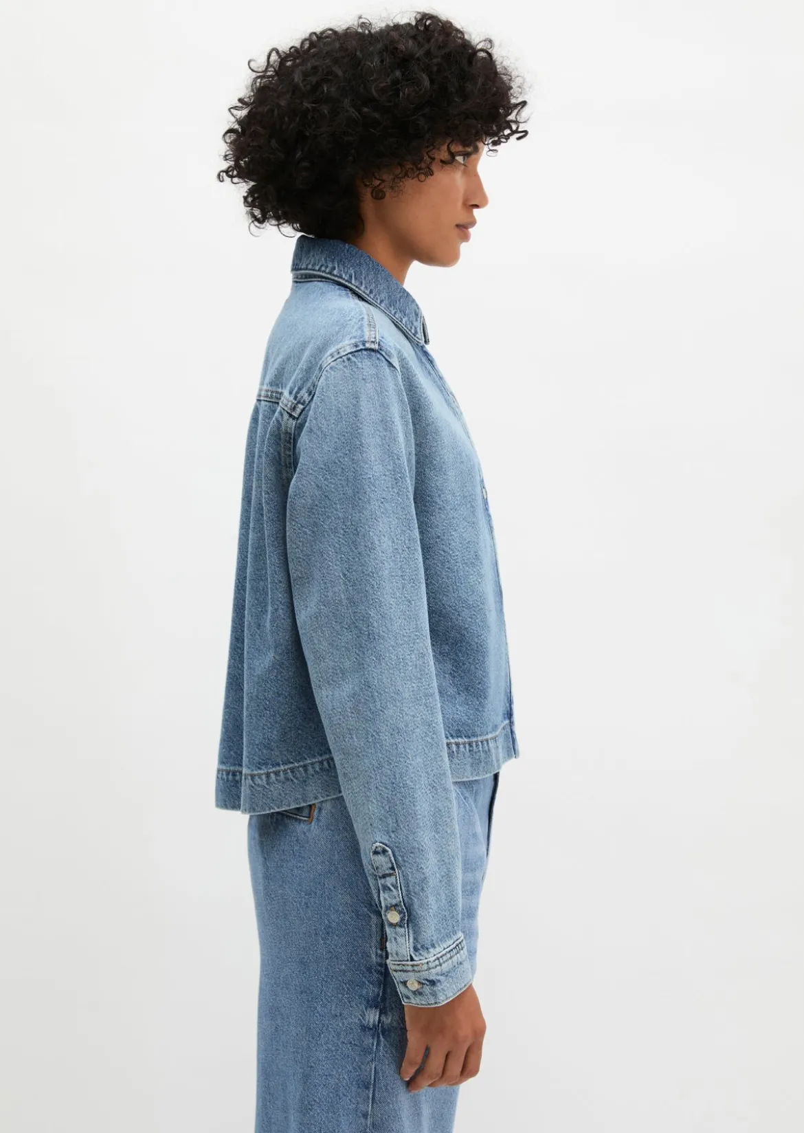 Jeansbluse relaxed aus Lyocell-Leinen-Baumwolle-Mix