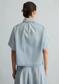 Jeansbluse relaxed aus reiner Baumwolle