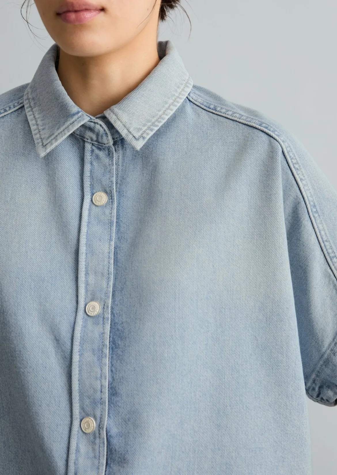 Jeansbluse relaxed aus reiner Baumwolle