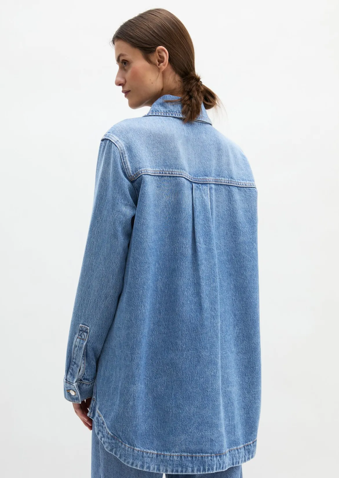 Jeansbluse relaxed aus TENCEL™ Lyocell-Mix