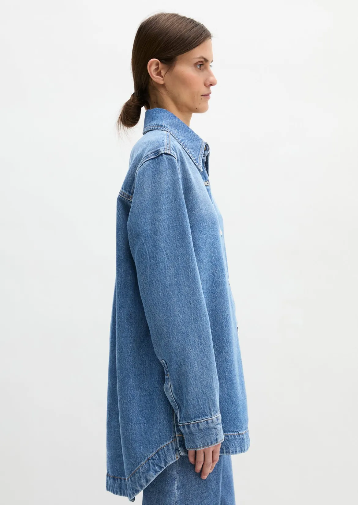 Jeansbluse relaxed aus TENCEL™ Lyocell-Mix