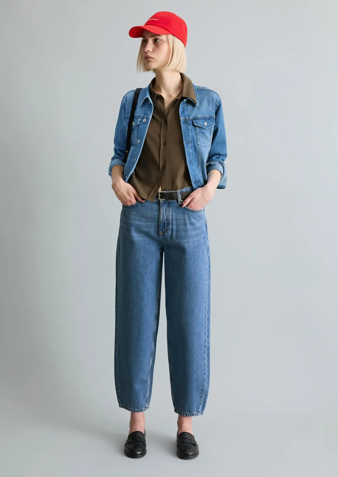 Jeansjacke oversize aus hochwertigem Organic Cotton-Stretch
