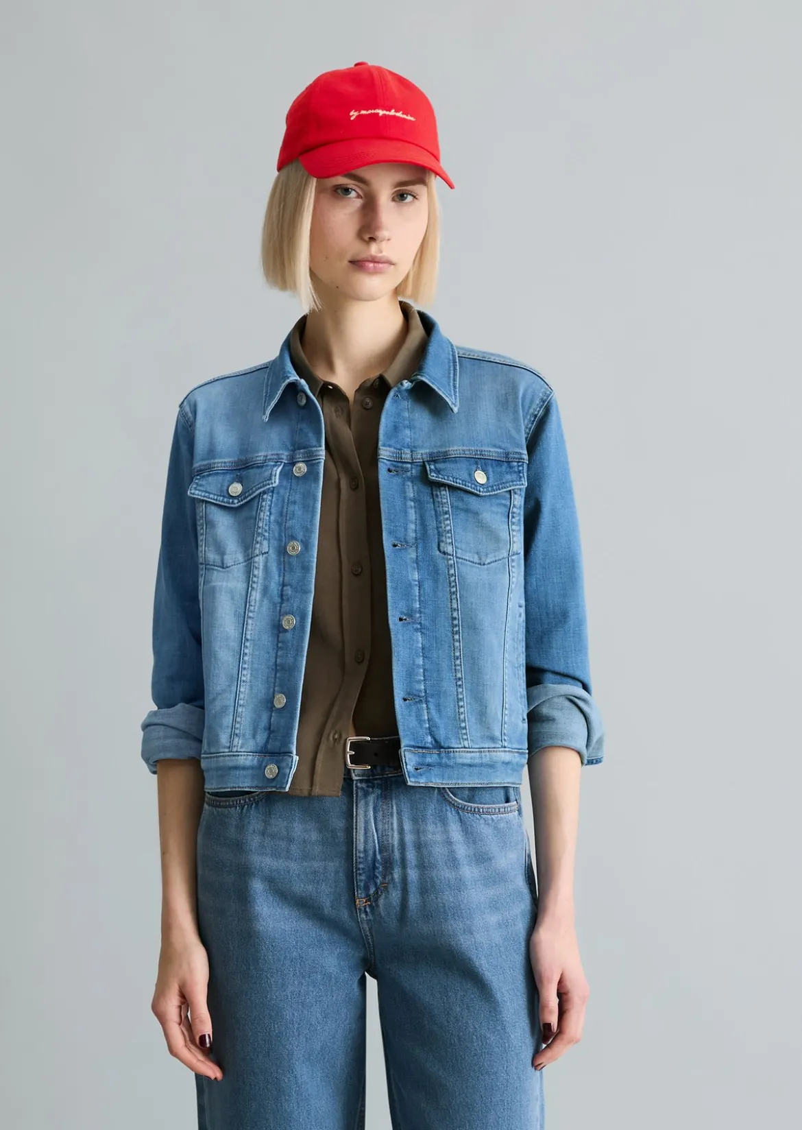 Jeansjacke oversize aus hochwertigem Organic Cotton-Stretch