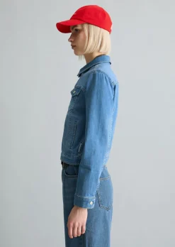 Jeansjacke oversize aus hochwertigem Organic Cotton-Stretch