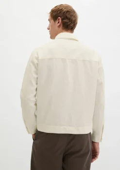 Jeansjacke regular aus Bio-Baumwolle und Leinen