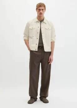 Jeansjacke regular aus Bio-Baumwolle und Leinen