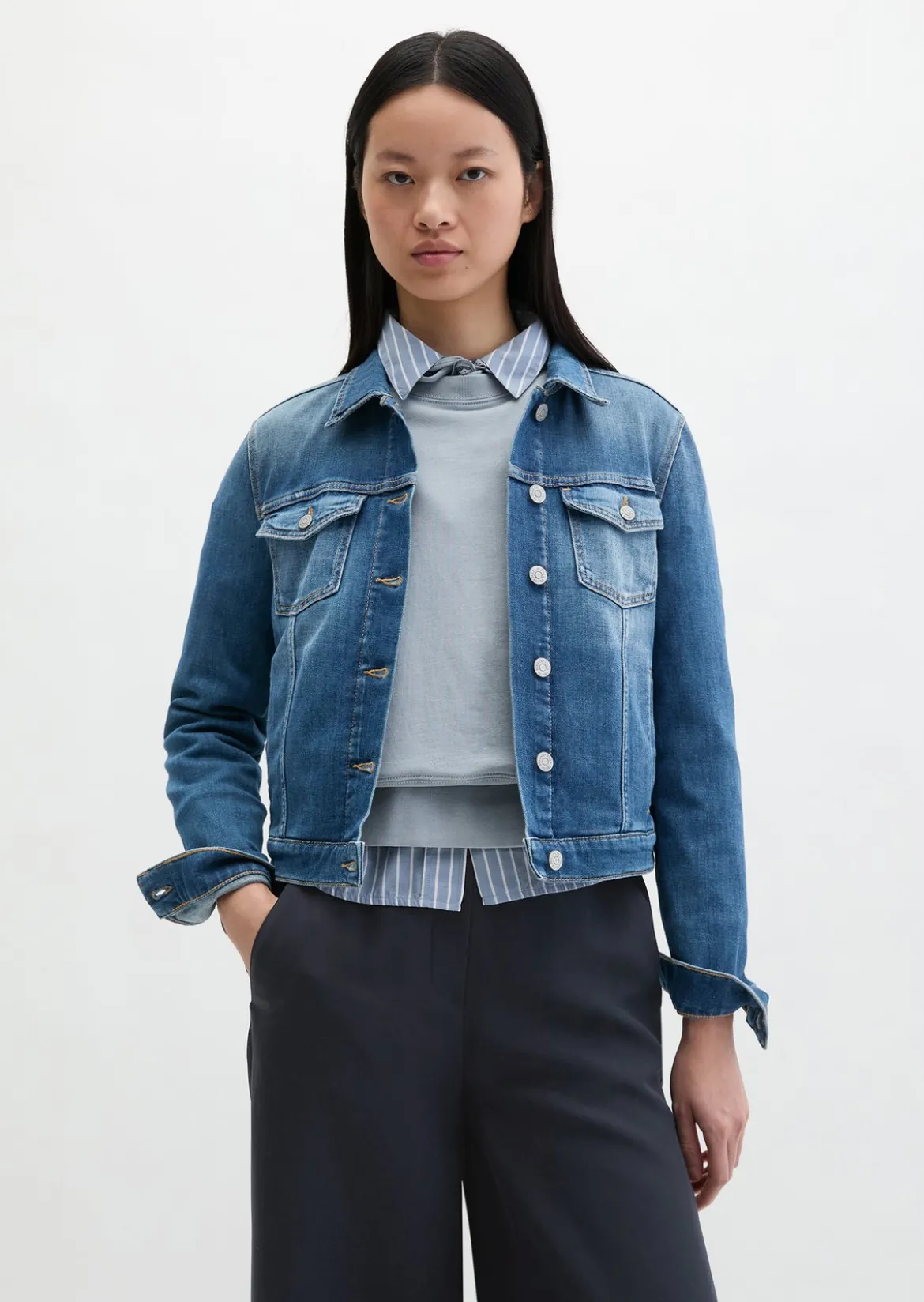 Jeansjacke regular aus Cashmere Touch Denim