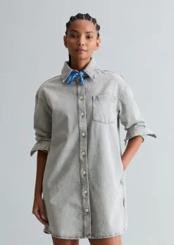 Jeanskleid oversize aus Rigid Denim