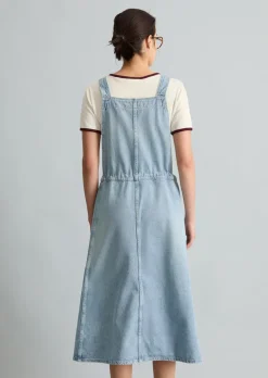 Jeans-Latzkleid flared aus reiner Baumwolle