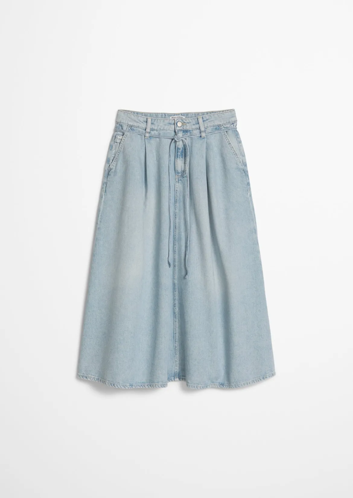 Jeans-Midirock flared aus reiner Baumwolle