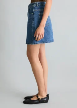 Jeans-Minirock regular aus Rigid Denim