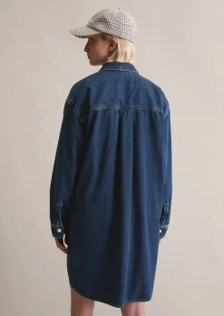 Jeans-Polokleid oversized aus reiner Bio-Baumwolle