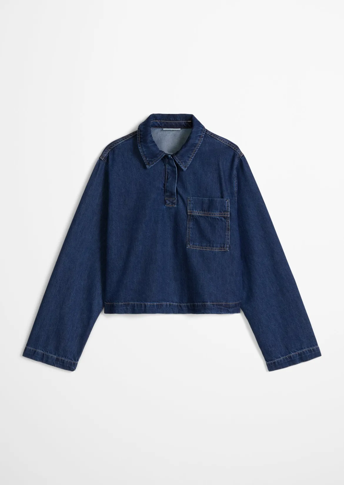 Jeans-Poloshirt oversized aus reiner Bio-Baumwolle
