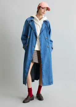 Jeans-Trenchcoat relaxed mit Ananasblattfasern