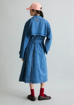 Jeans-Trenchcoat relaxed mit Ananasblattfasern