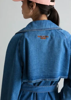 Jeans-Trenchcoat relaxed mit Ananasblattfasern