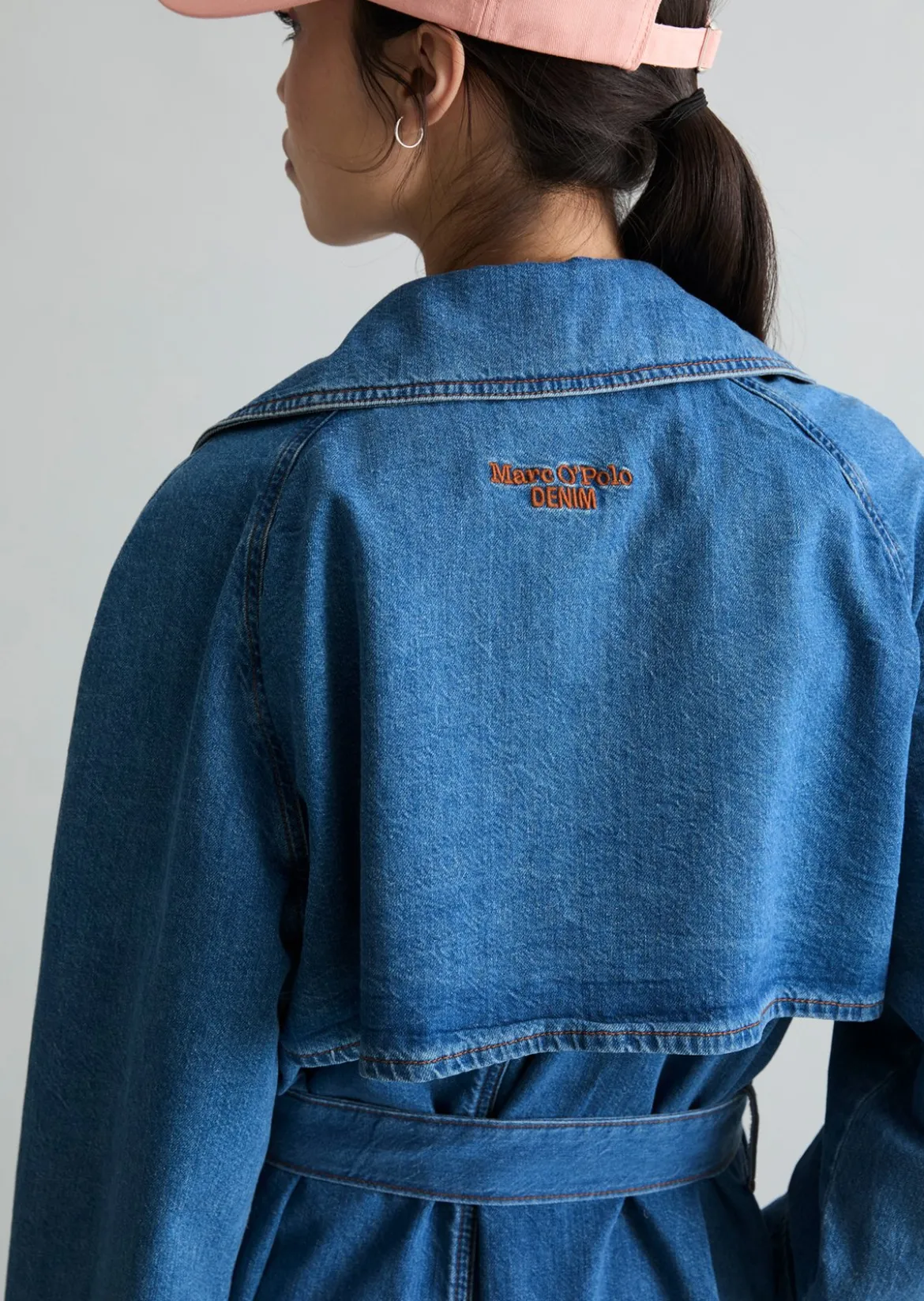 Jeans-Trenchcoat relaxed mit Ananasblattfasern