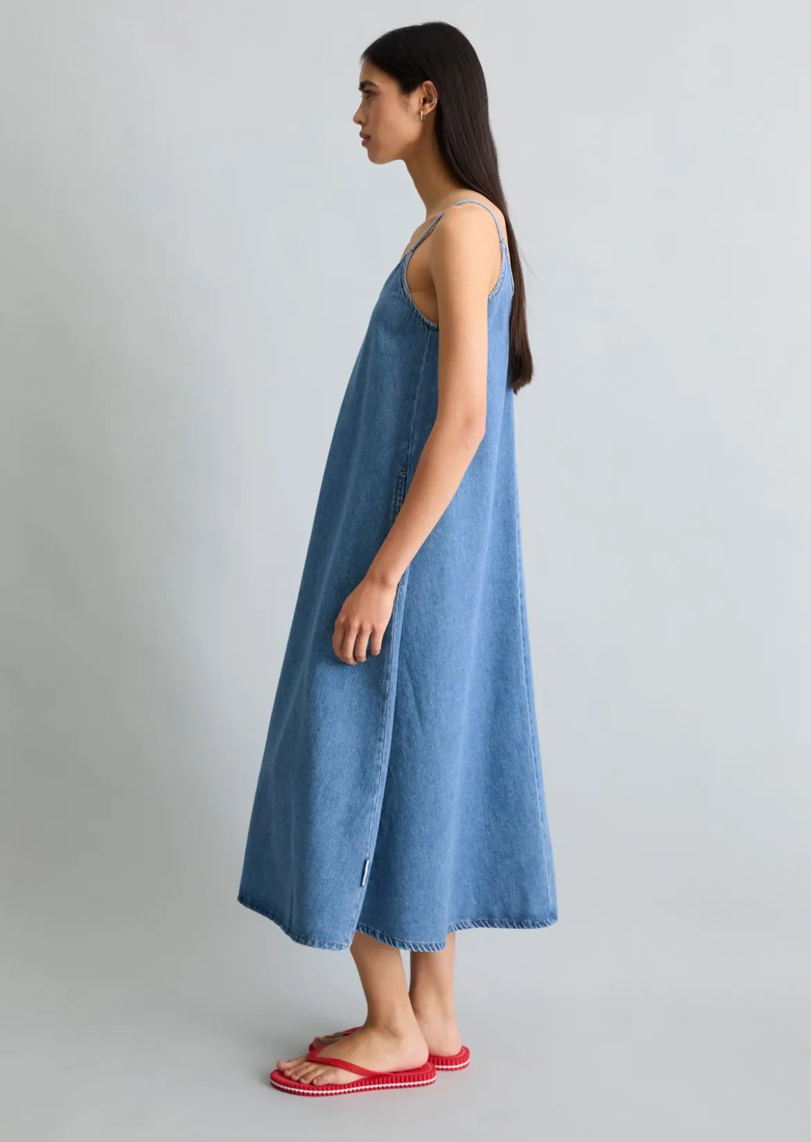 Jeans-Trägerkleid relaxed aus reinem Organic Cotton