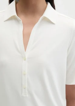 Jerseybluse im Polo-Stil regular aus LENZING™ ECOVERO™