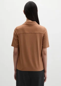 Jerseybluse im Polo-Stil regular aus LENZING™ ECOVERO™