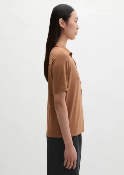 Jerseybluse im Polo-Stil regular aus LENZING™ ECOVERO™