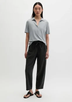 Jerseybluse im Polo-Stil regular aus LENZING™ ECOVERO™