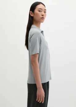 Jerseybluse im Polo-Stil regular aus LENZING™ ECOVERO™
