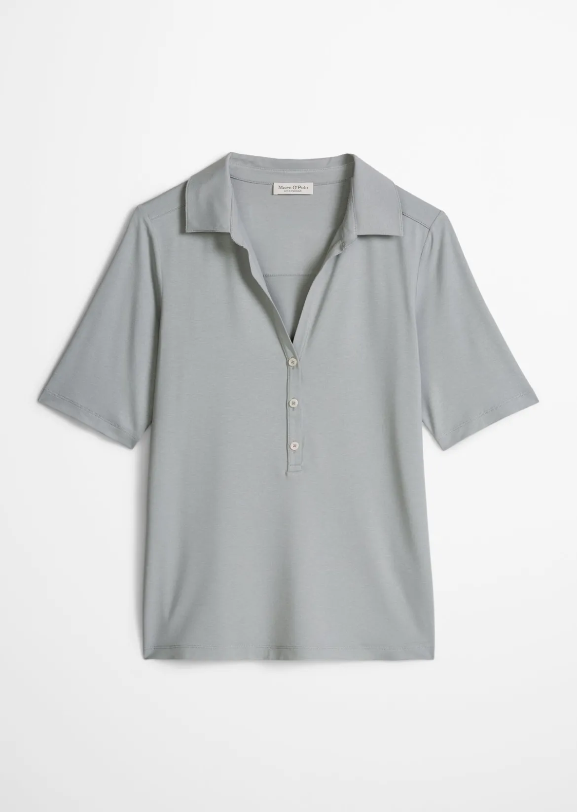 Jerseybluse im Polo-Stil regular aus LENZING™ ECOVERO™