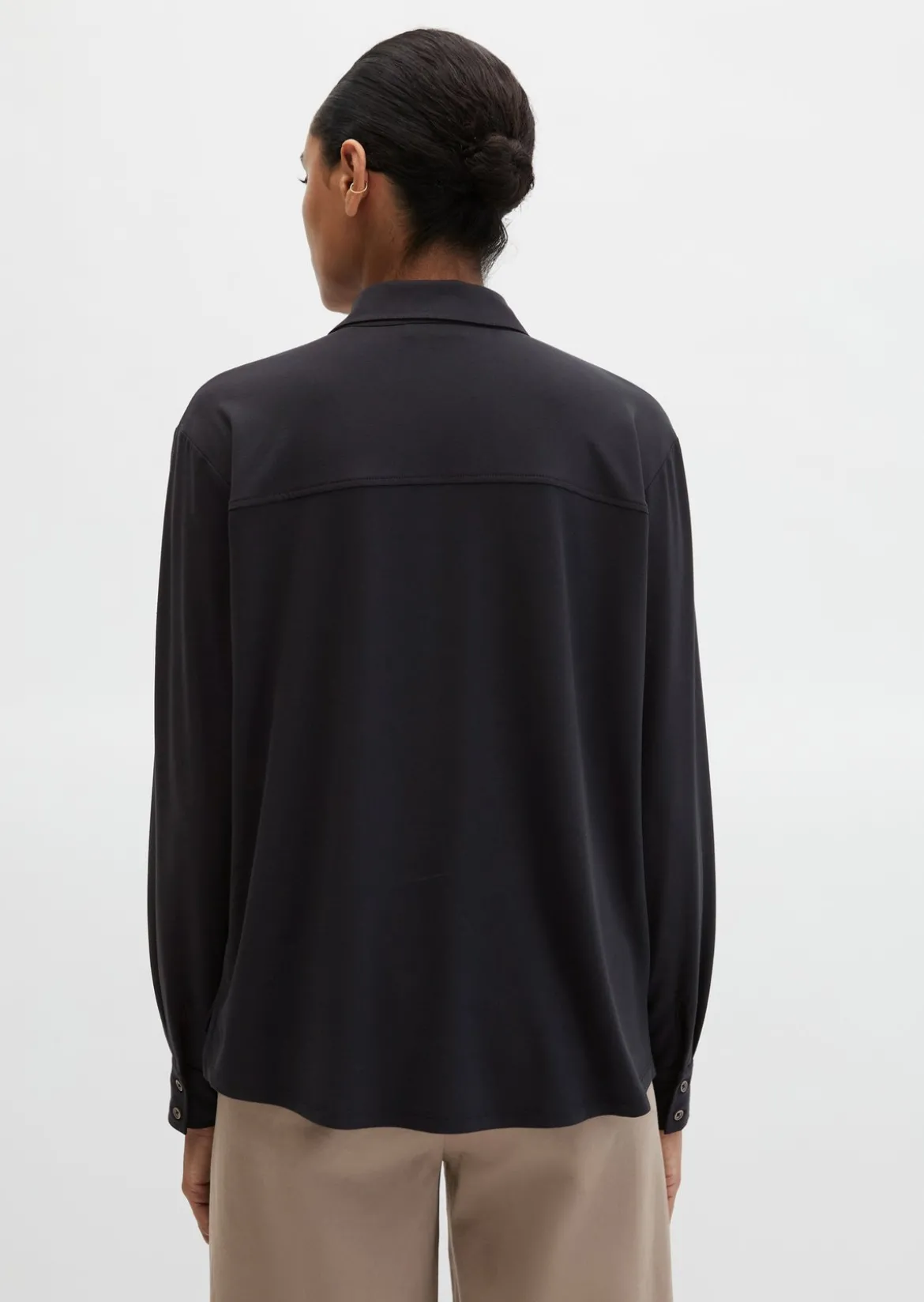 Jersey-Bluse loose aus LENZING™ ECOVERO™
