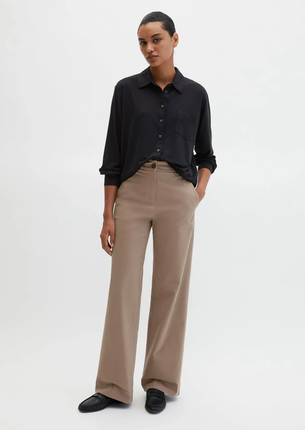 Jersey-Bluse loose aus LENZING™ ECOVERO™