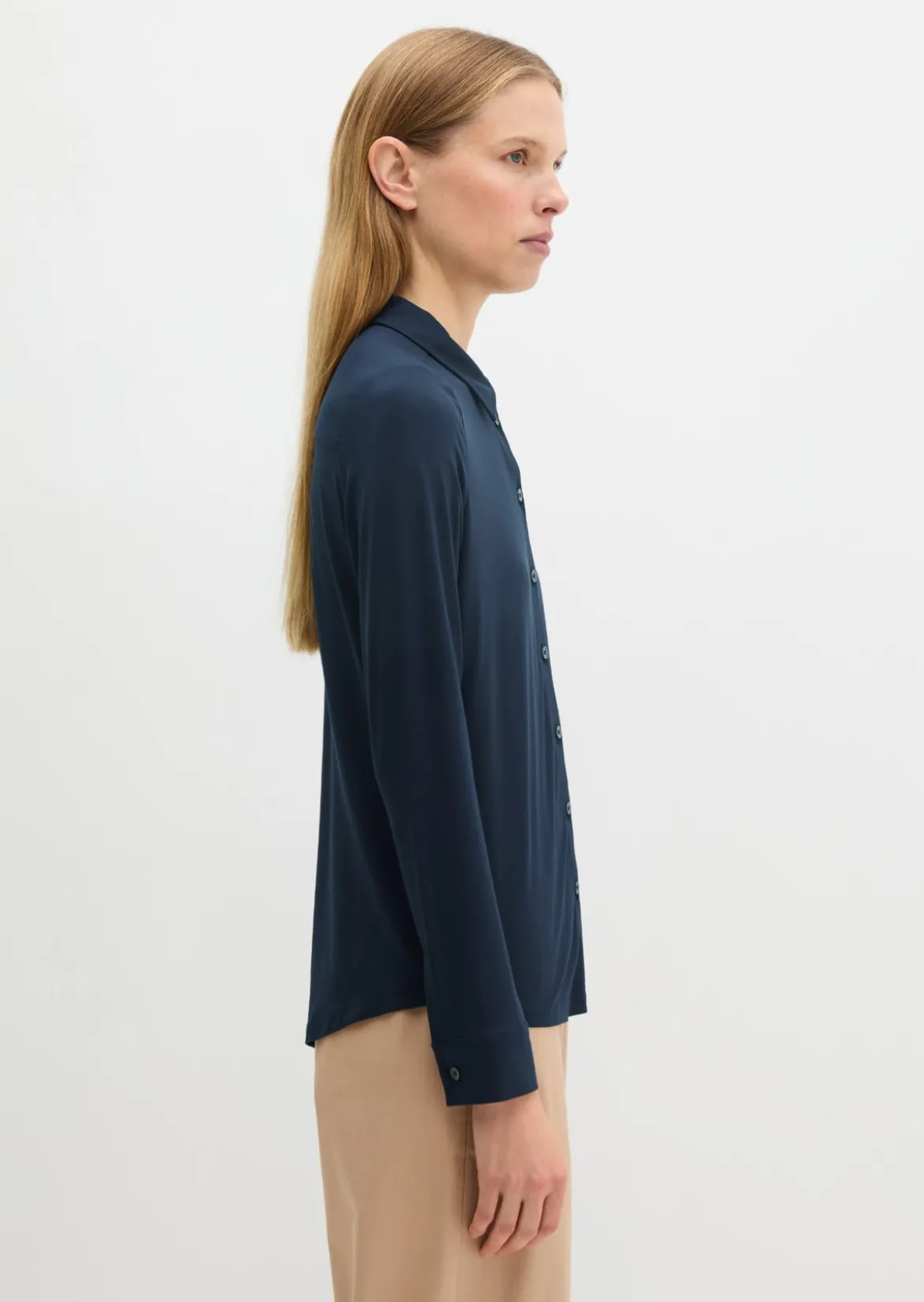 Jersey-Bluse regular aus LENZING™ ECOVERO™